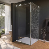 Glasdouchecabine deur aan de zijkant met decor DESIGN 2/210