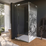 Glasdouchecabine deur aan de zijkant met vismotief 3/210