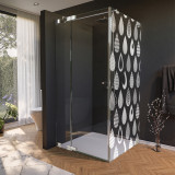 Glas douchecabine deur met zijpaneel en motief DRUPPEL 2/210