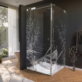 Glas douchecabine deur zijpaneel met motief BOOT IN HET RIET 210