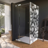 Glas douchecabine deur met zijpaneel met motief STENEN 210