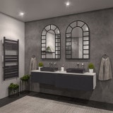 Spiegel met toog industrieel ontwerp zwart gedeeltelijke lak F648BTL Spiegel met toog industrieel ontwerp zwart gedeeltelijke lak F648BTL