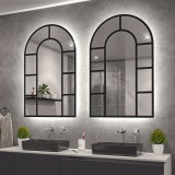 LED-spiegel in boegraamoptiek zwart gelakt F655L4BTL LED-spiegel in boegraamoptiek zwart gelakt F655L4BTL